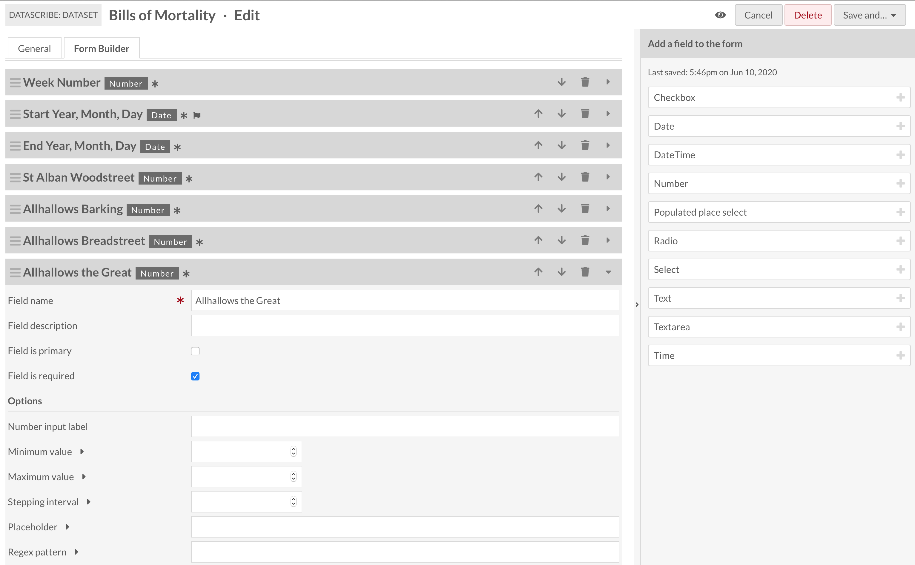 DataScribe form builder