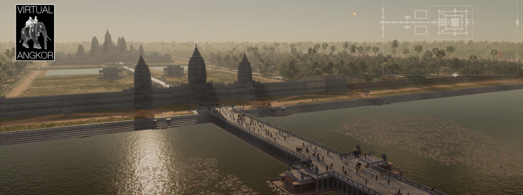 3D render of main bridge entrance to Angkor Wat