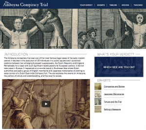 Screengrab of The Amboyna Conspiracy Trial website home page.