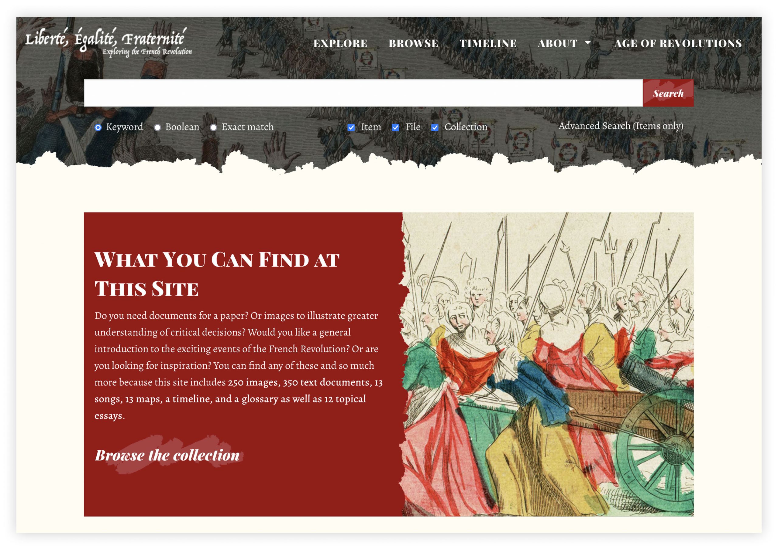 Screengrab of the Liberte, Egalite, Fraternite website home page.